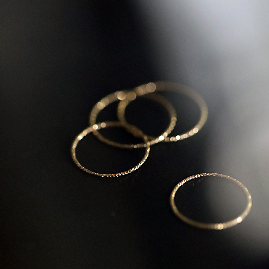 S925 Sterling Silver Plated 14K Gold Simple Very Thin Ring