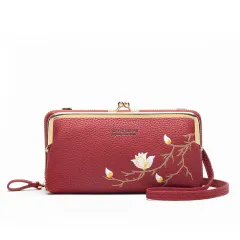 New Large Capacity Zipper Wallet For Girls - Red - View 1