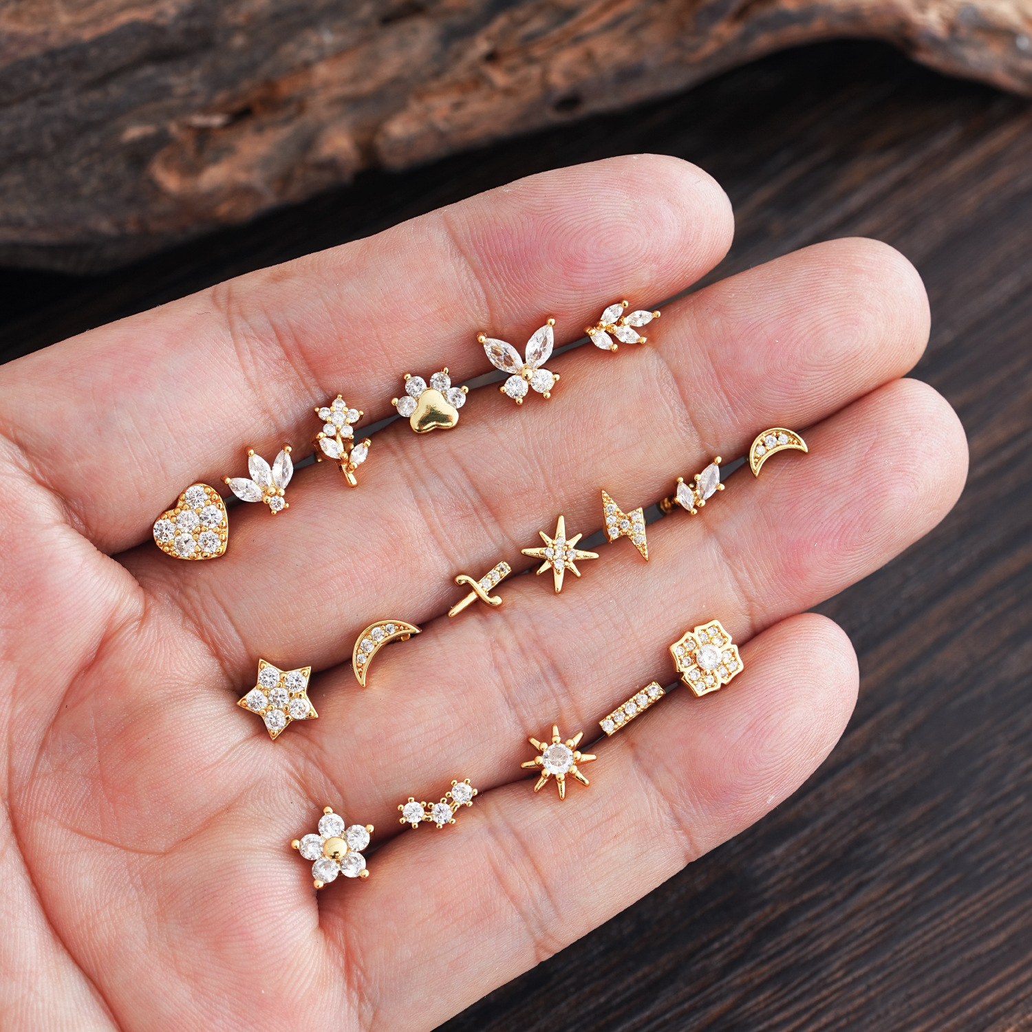 Minimalist Micro-Set Zircon Ear Cuffs