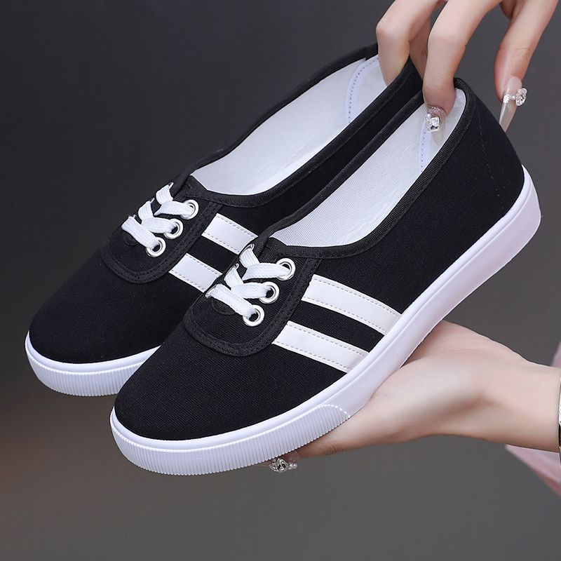Canvas Cloth Casual Sports White Shoes For Moms And Students