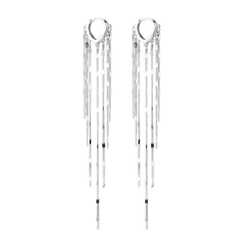 Chain Light Piece Tassel Love Ear Clip Women