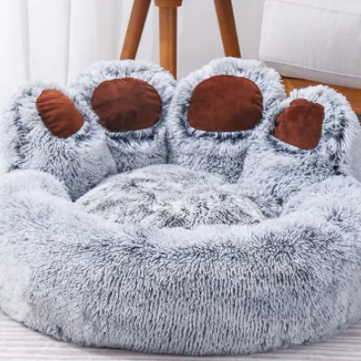 Creative Cute And Cute Bear Paw Dog Nest Gray - Shop at LoveMi