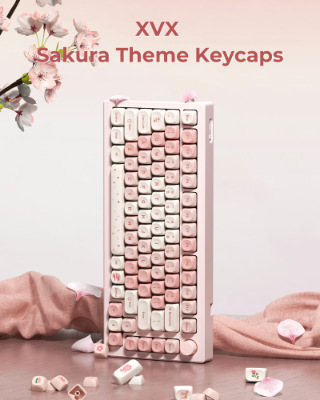 Title 14, Cherry BlossomTheme Full Set Key Cap PTB Five-s...