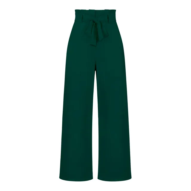 Women's Fashion All matching Casual Wide leg Trousers Gkjl015 Dark Green - Shop at LoveMi