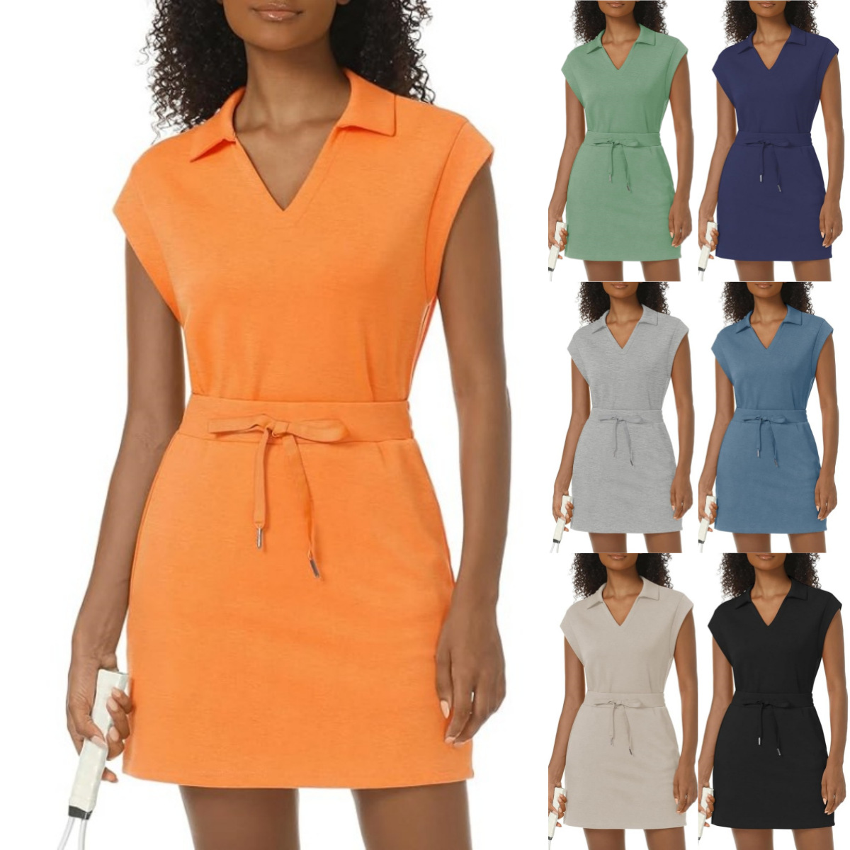 Casual Covered-Sleeve Lapel Shirt And Summer Sports Skirt Set