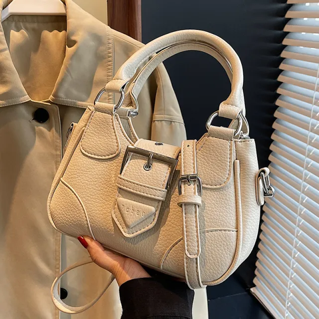 Design One hand Bucket Shoulder Messenger Bag Beige - Shop at LoveMi