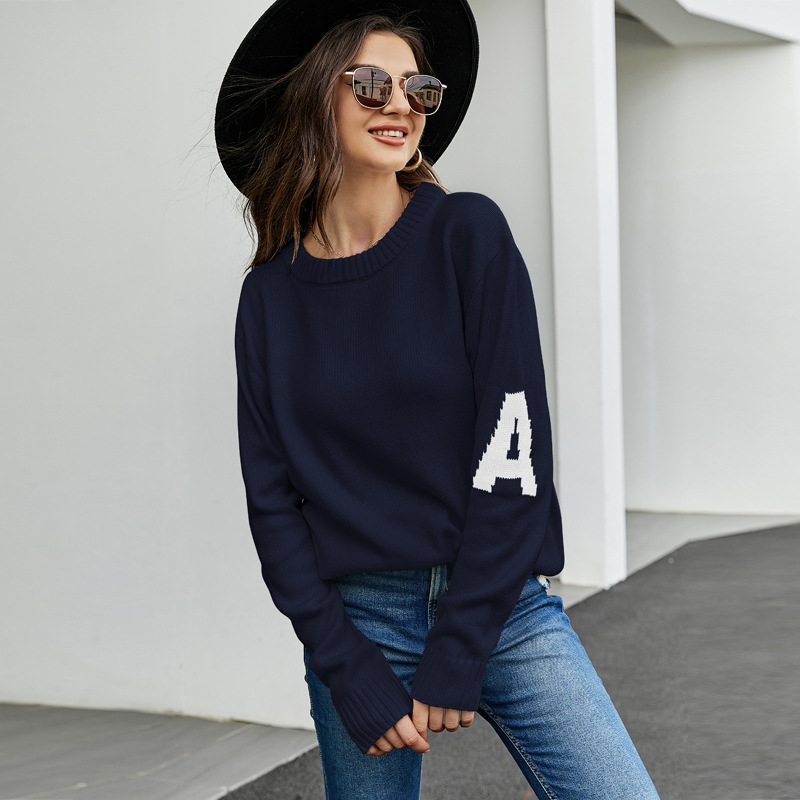 Dark Blue Lazy Sweater