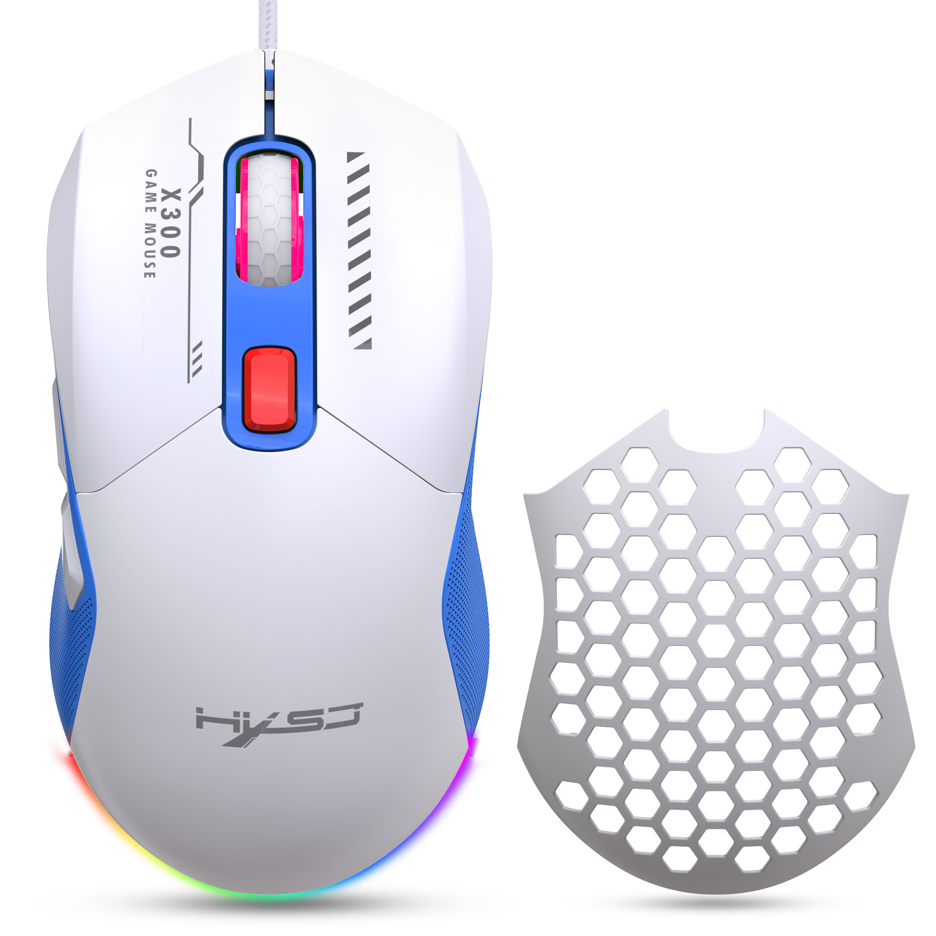 Hollow Out Wired E-sports mus RGB Luminous Lightweight - Miniatyr 28