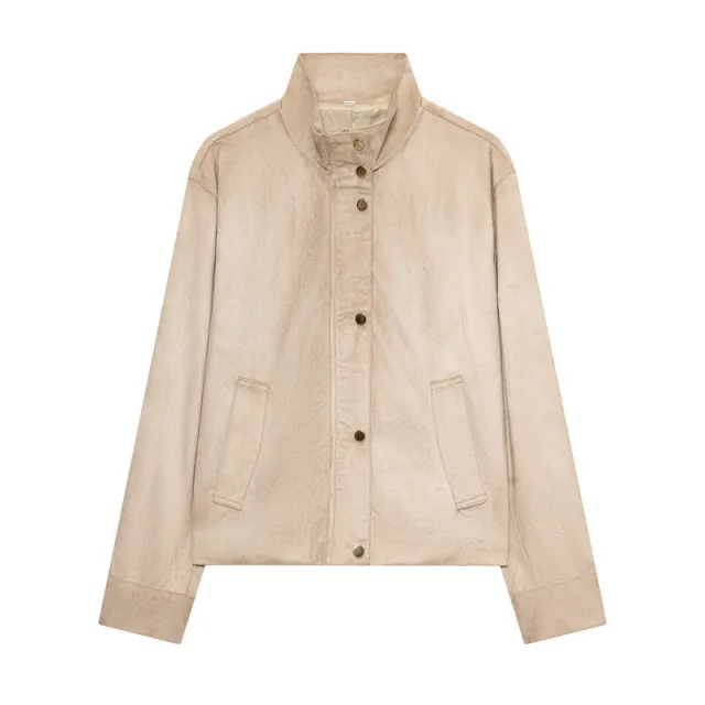 Fashion Temperament Women's Teddy Fleece Sports Top Khaki - Shop at LoveMi