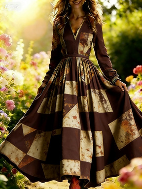 3D Oil Painting Floral Print Dress 9