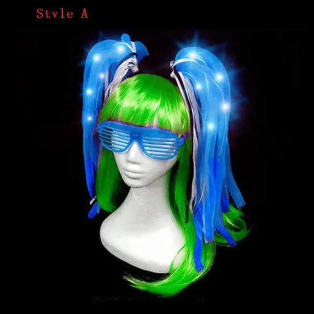Light Up Braids Crown Hair Band Pipe Headbands Rave Glow Led Style 6 - Shop at LoveMi