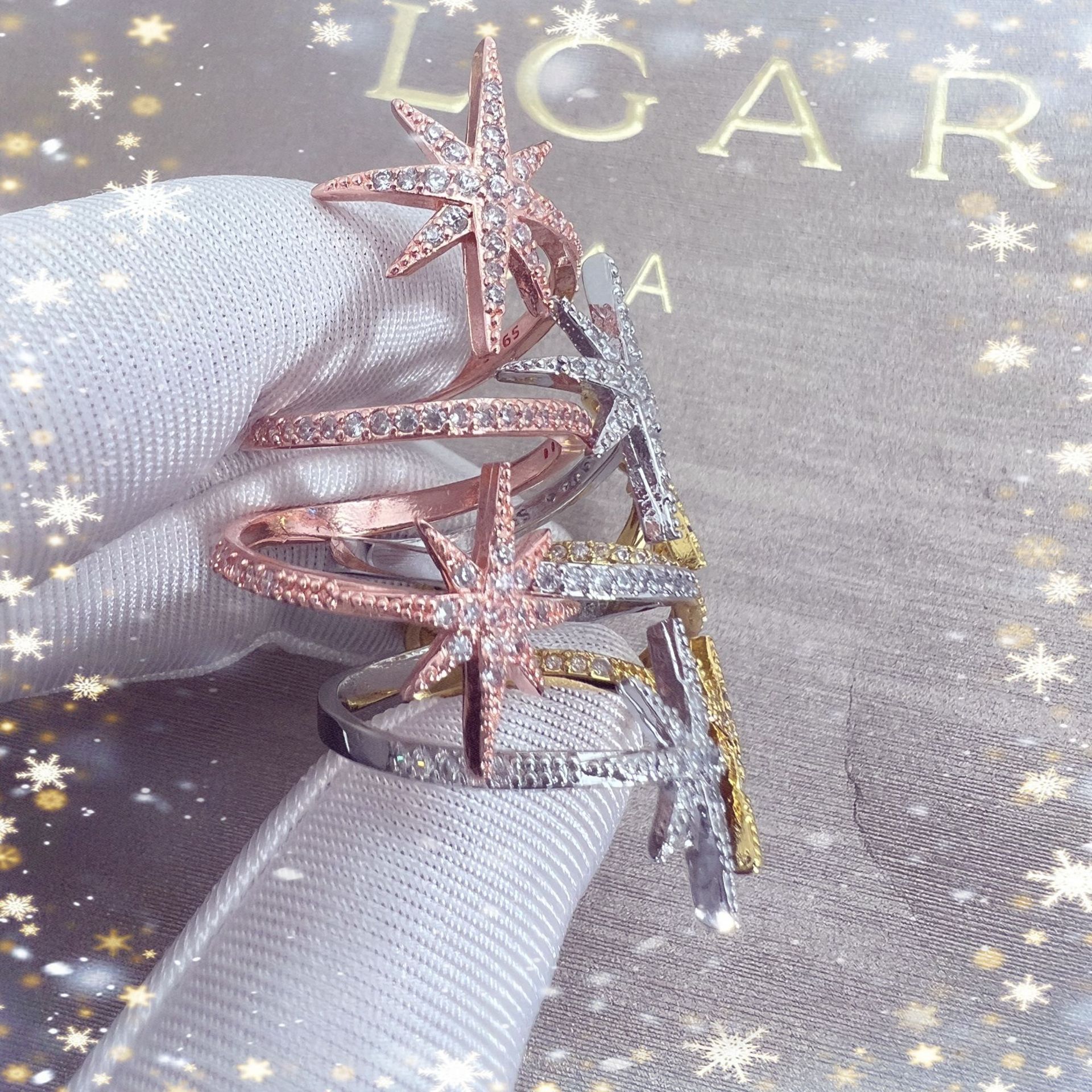 Geometric Asterism Ring Fashion