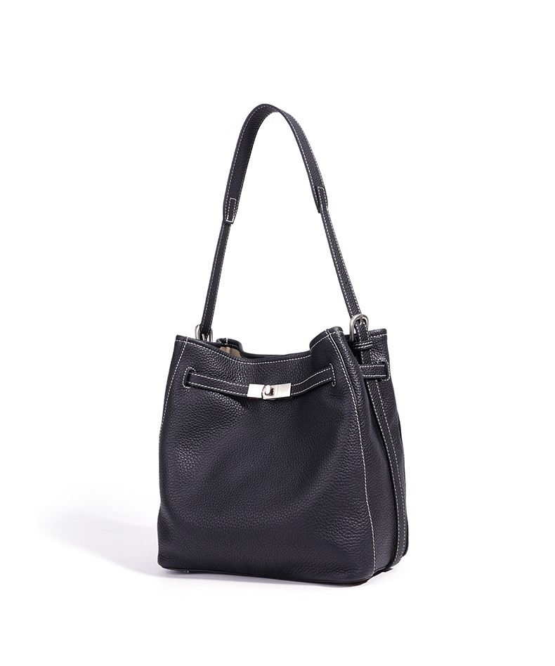 Full-grain leather bucket bag colour collection