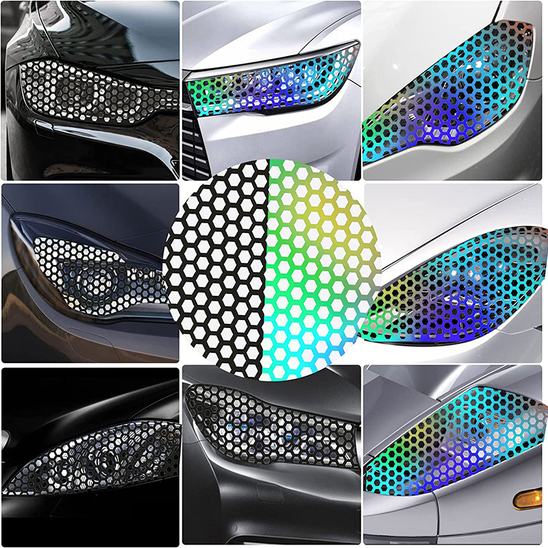 Car Taillight Honeycomb Shape Sticker Applique Taillight Decoration Sticker Rear Lamp Cover Sticker Taillight Sticker - Image 2