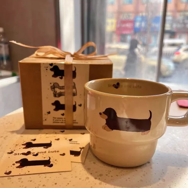 Sausage Ceramic Mug Stacked Cup Brown Classic Stacked Cup - Shop at LoveMi