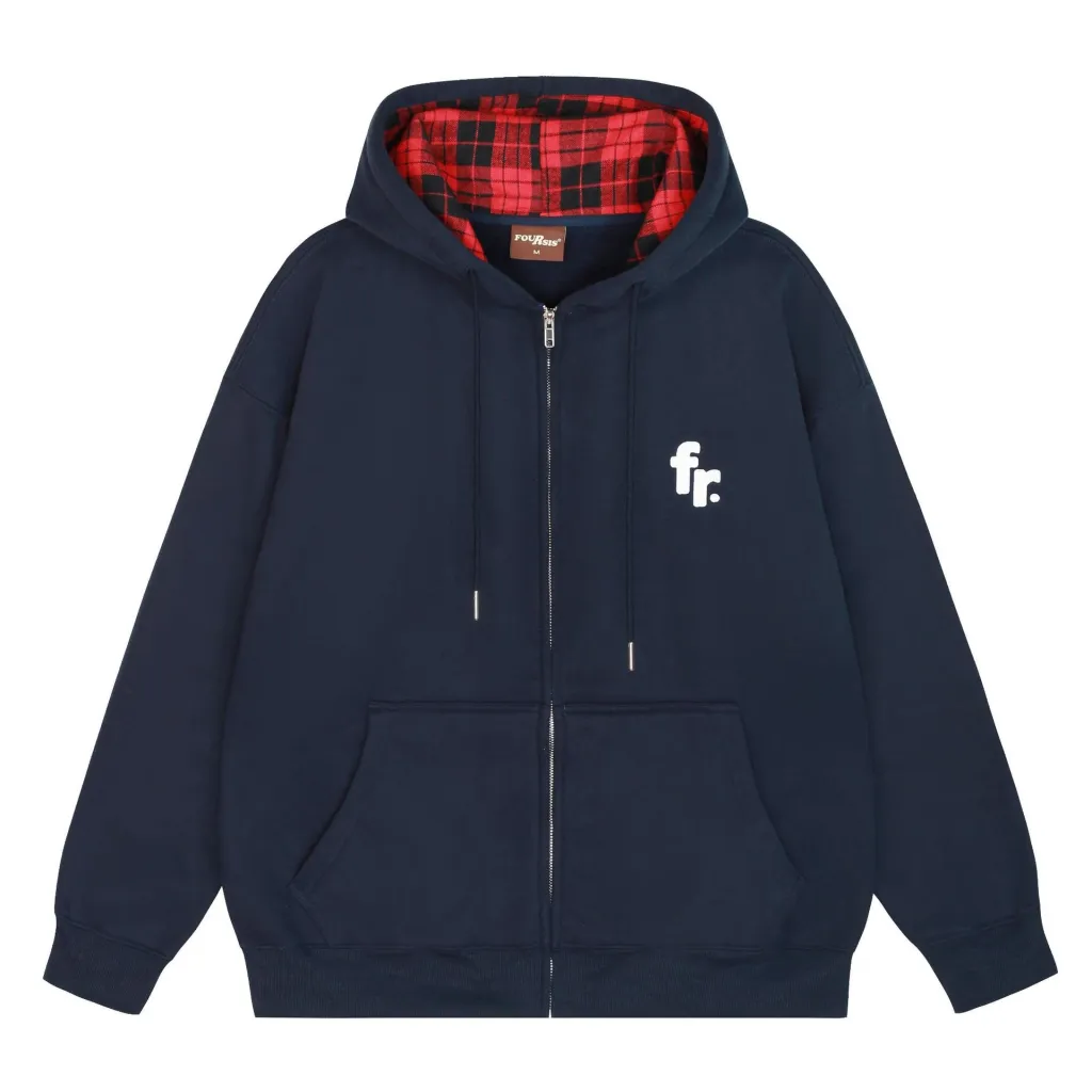 Women's Hooded Sweater Lazy Baggy Coat Thickened Fleece-lined Hoodie - Navy