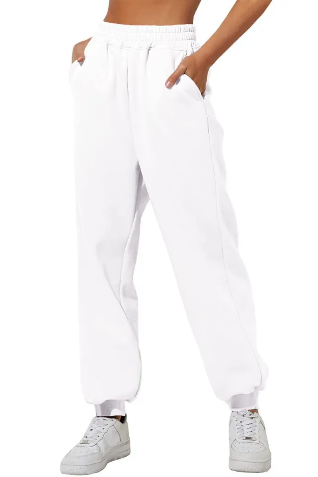 Women's Loose Track Pants Casual All matching White - Shop at LoveMi