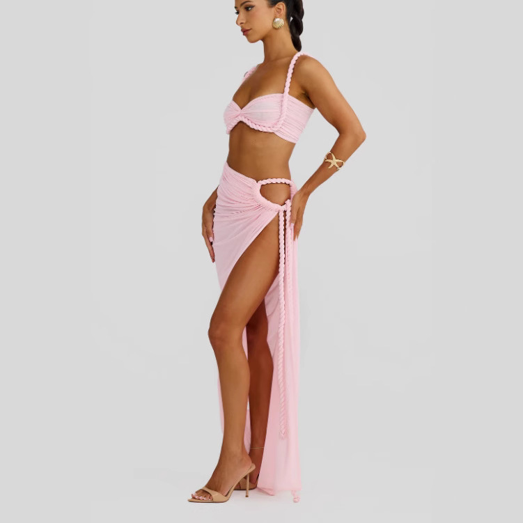 Women's Stylish Beach Vacation Style Twist Suit Skirt