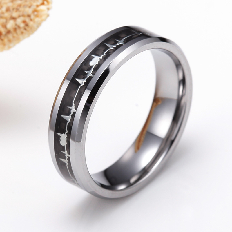 Titanium Geometric Ring Silver 6mm