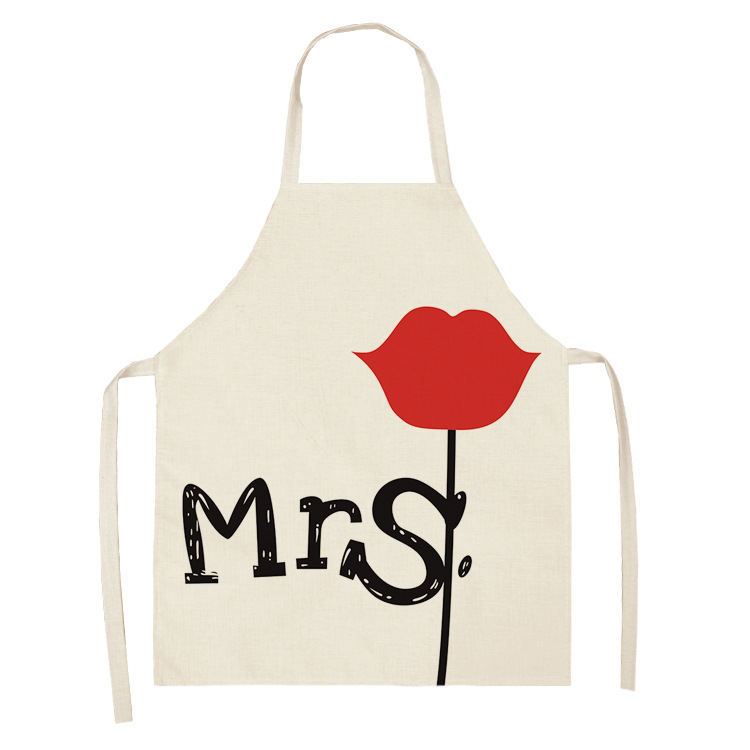 Title 3, Letter Linen Apron Kitchen Stain-resistant Slee...