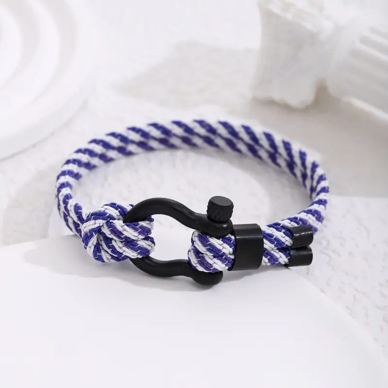 Stainless Steel Horseshoe Buckle Bracelet With Adjustable Milanese Loop