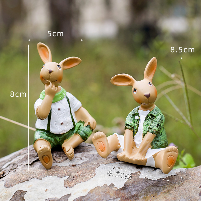 Sitting Shape Rabbit Pair