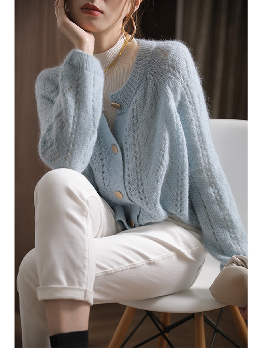 Title 2, Loose And Lazy Style Hollow Soft Glutinous Knit...