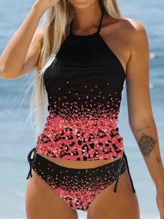 European And American Ladies Conservative Printing Split Colourful Multi-colour Diverse Swimsuit - Figure 2 - View 1