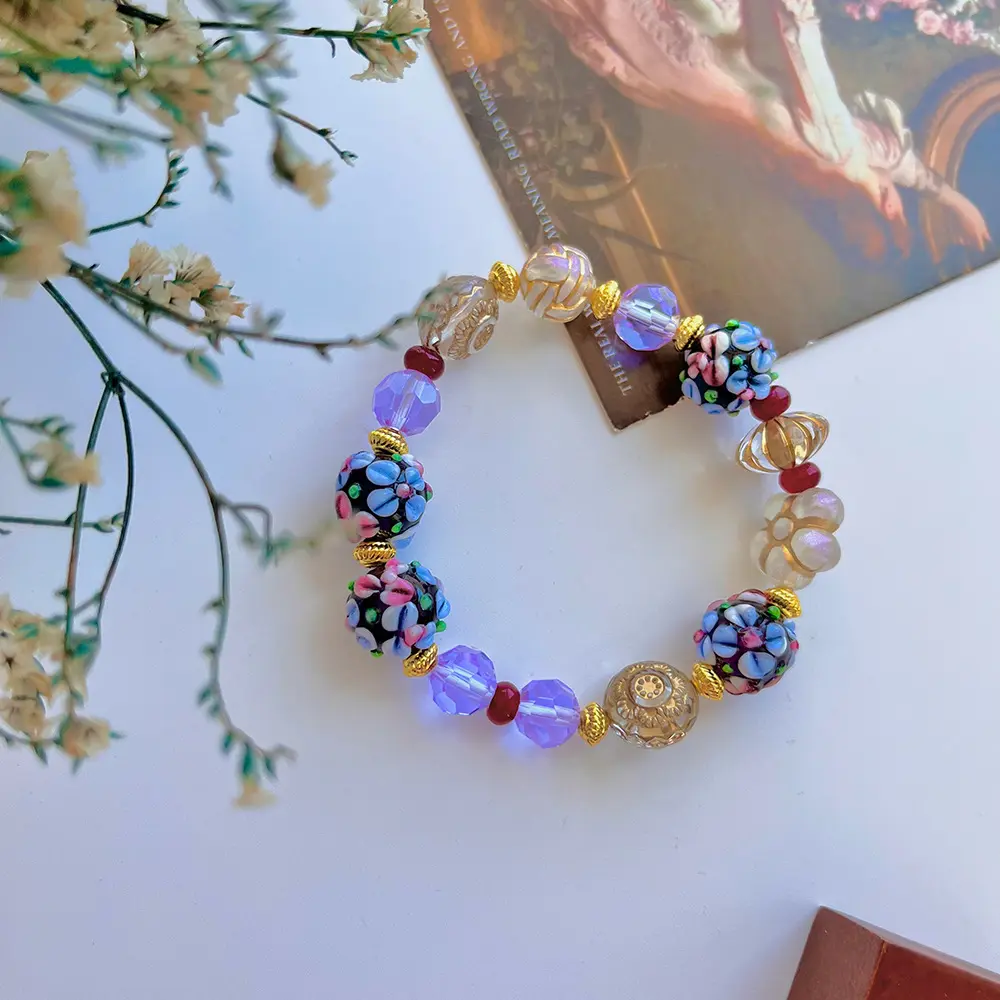 Women's Fashion Colored Glazing Bead Bracelet