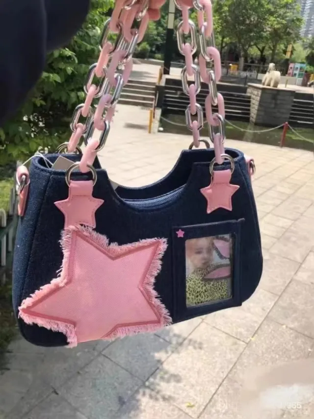 Sweet Denim XINGX One shoulder Japanese Portable Messenger Bag Blue - Shop at LoveMi