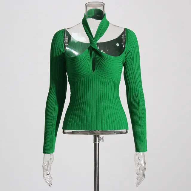 Solid Color Spicy Girl Versatile Top Green - Shop at LoveMi