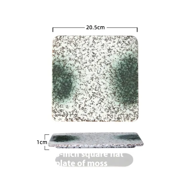 Ceramic Tableware Square Square Plate Dish 8Inches Moss - Shop at LoveMi