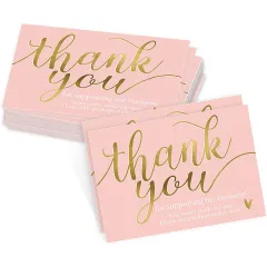50 SheetsPack 5 9cm Thank You For Supporting My Small Business Thank-you Card - K23 Style - View 1
