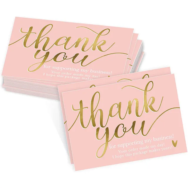 50 SheetsPack 5 9cm Thank You For Supporting My Small Business Thank you Card K23 Style - Shop at LoveMi