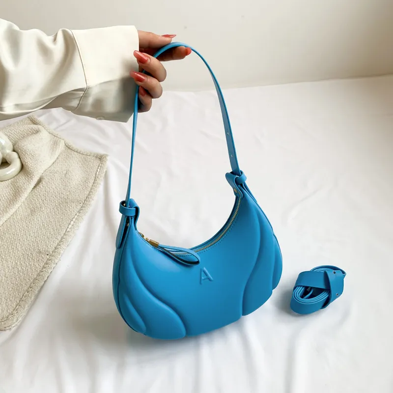 Fashion Simple Shoulder Bag Casual Trend Underarm Bag - Blue