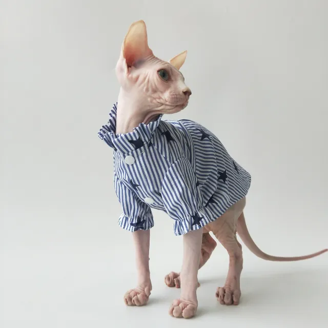 Thin Cotton Shirt Breathable Refreshing Sphinx Hairless Cat German Female - Shop at LoveMi