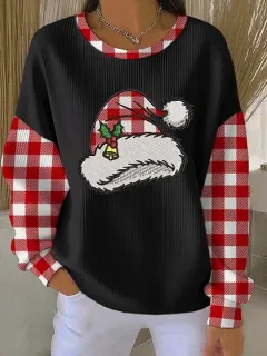 Womens Relaxed Casual Christmas-Style Pullover Top - Fhs9Gpeuog909-M - View 1