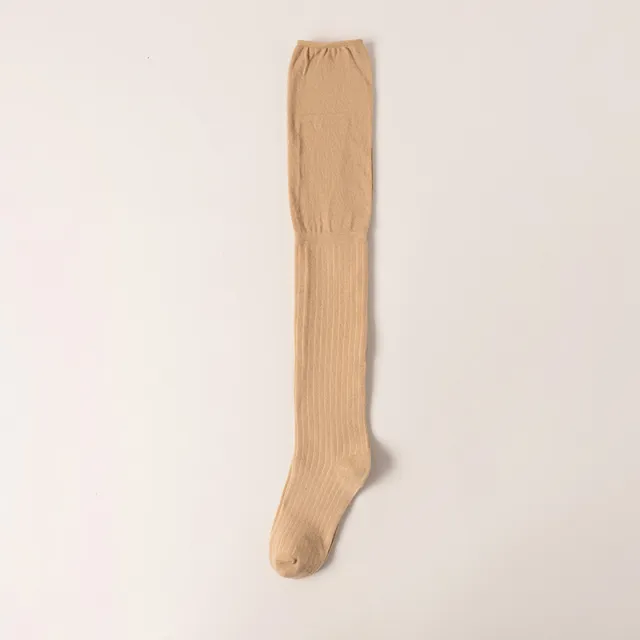 Autumn And Winter Stitching Over Knee Thigh High Socks Khaki - Shop at LoveMi