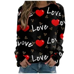 Pattern Printing Long Sleeve Loose Sweatshirt - Rhza221411P - View 1