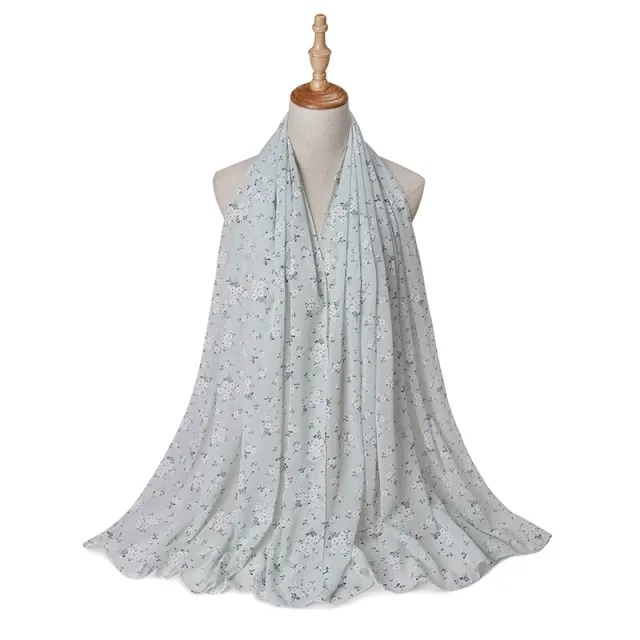 Chiffon Printed Malay Indonesian Women's Fashion Closed toe Scarf 16 - Shop at LoveMi