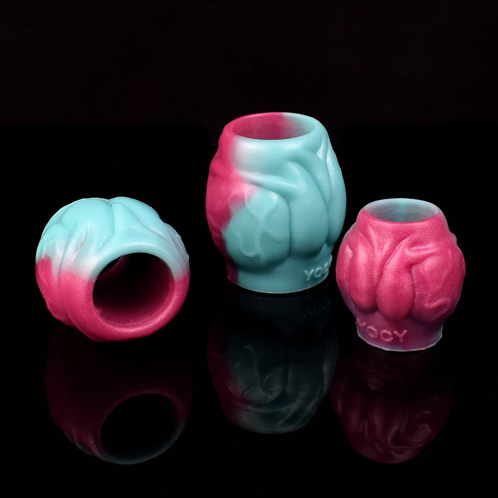 Animal German Shepherd Dog Knot Hollow Suit Male Wearable Silicone Scrotum Ring Toy