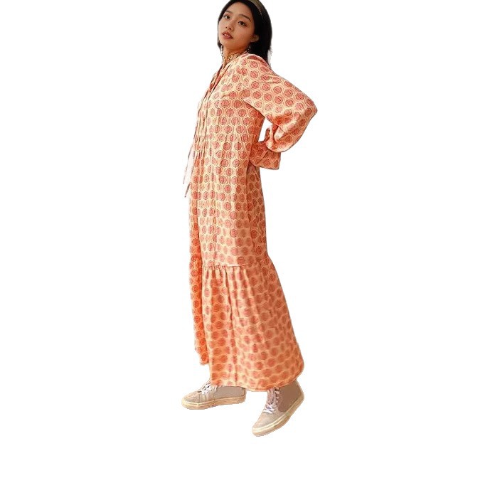 Women's Fashion Stereo Printed Mid Waist Dress