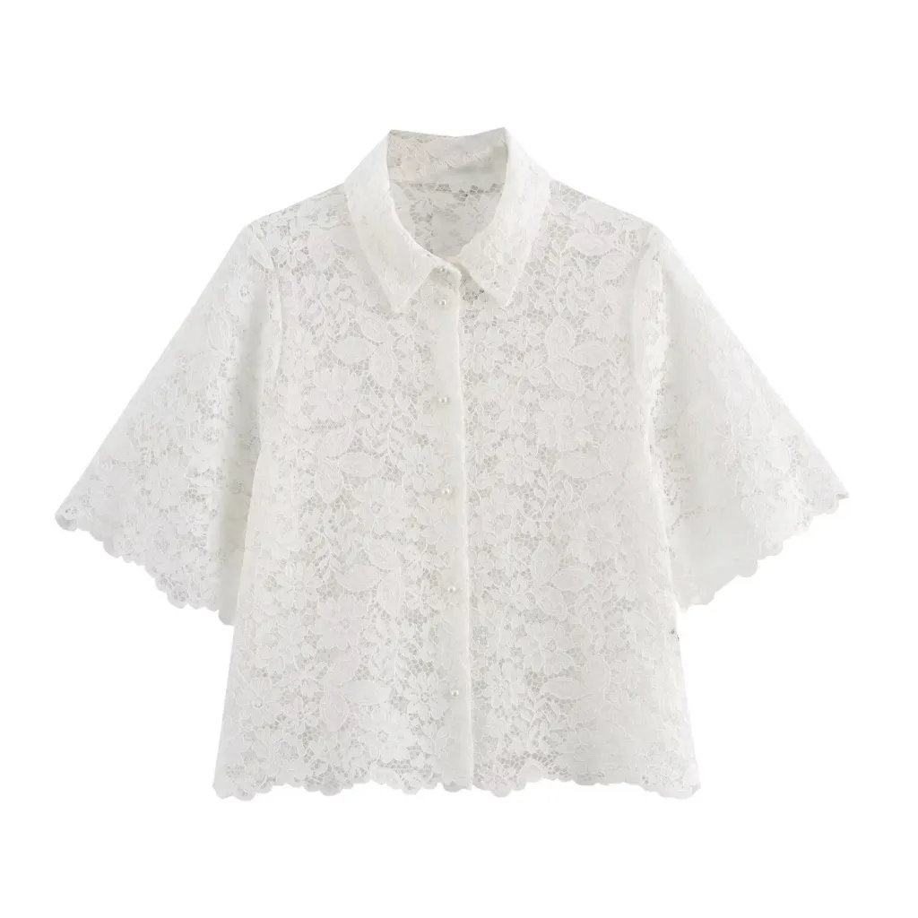 European And American Style Women's Fashion Lace Three-piece Suit - Top