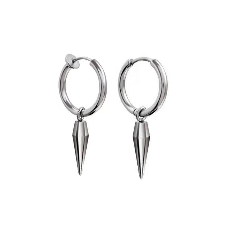 New Accessories Titanium Steel Tide Earrings Ear Studs Hip Hop Cool N Men's Stainless Steel Earrings - Image 1
