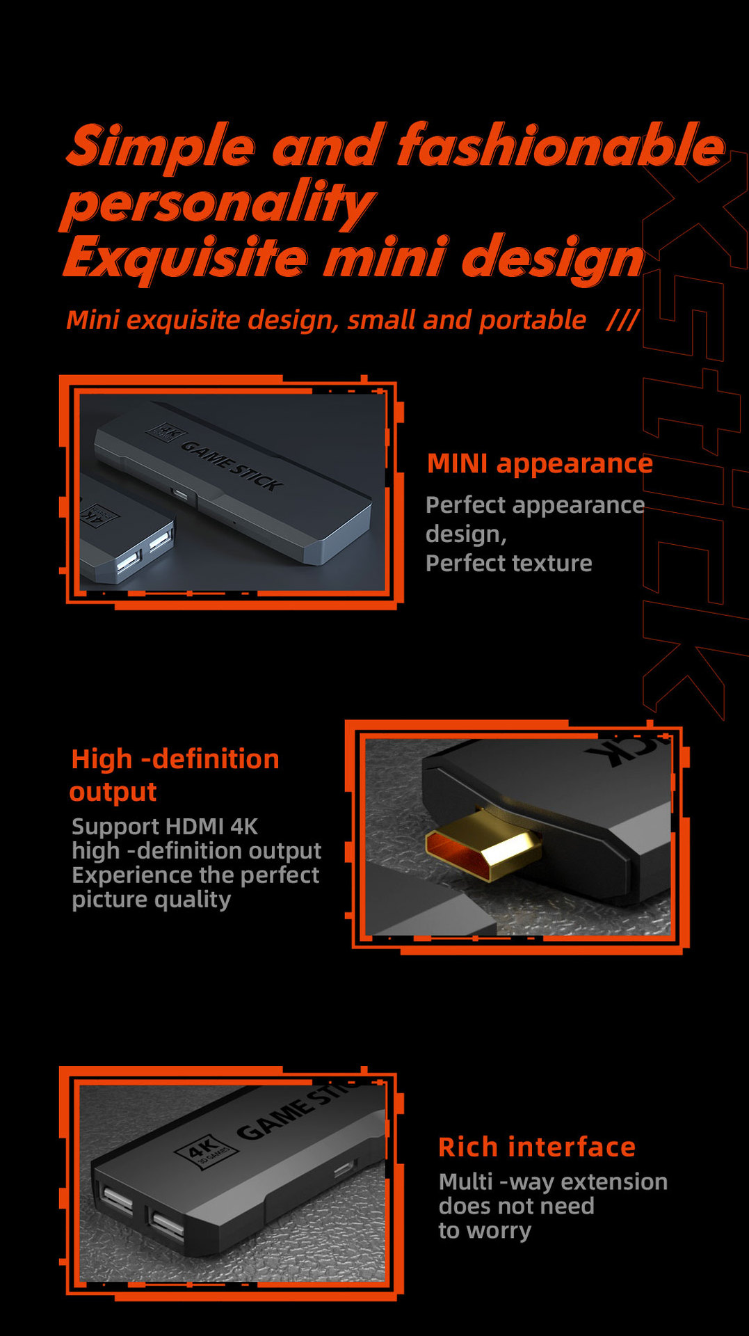 Title 4, HD-Heim-TV-Spielekonsole 4K Wireless Open Source