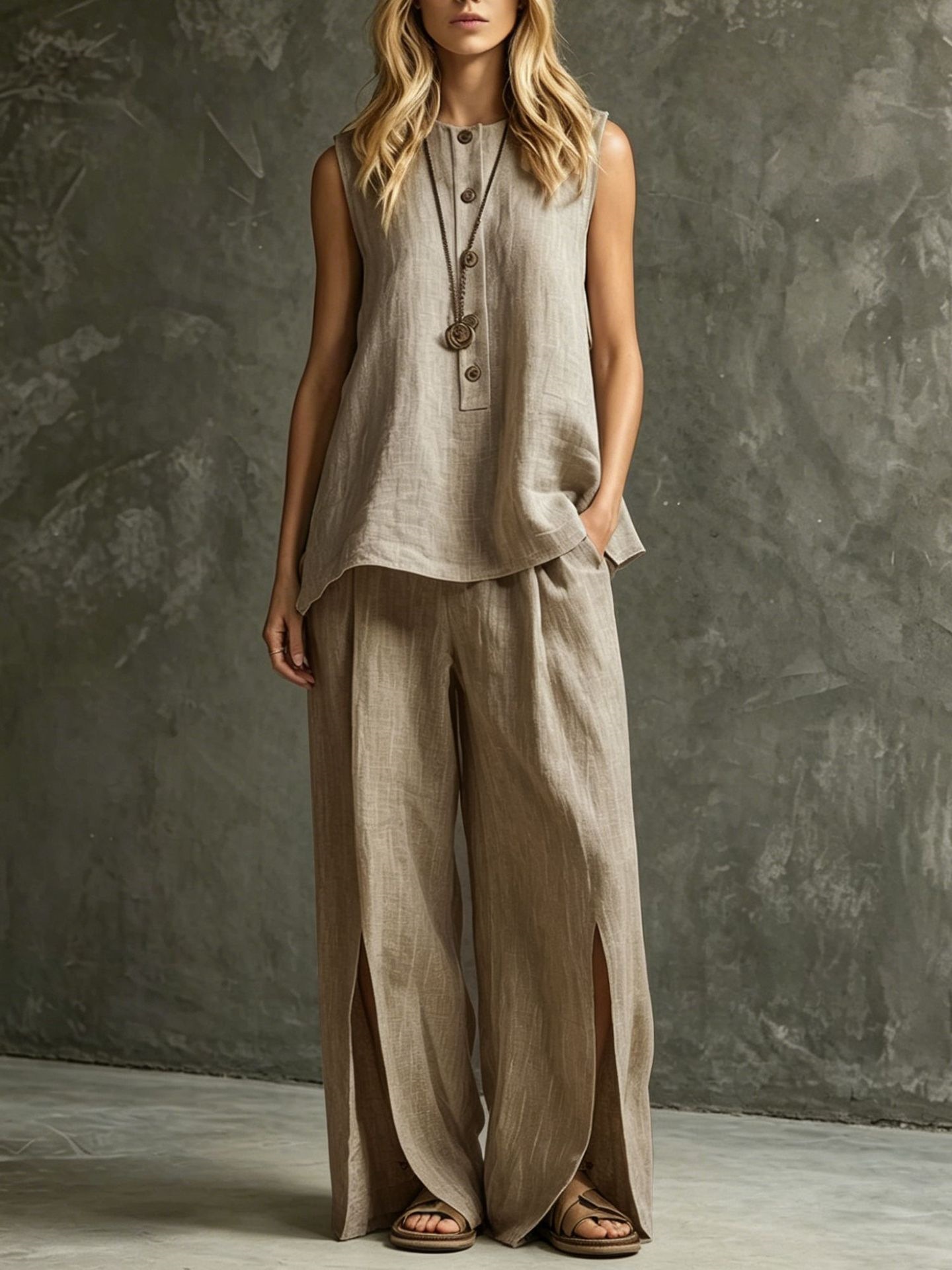 Women's loose two-piece set – styled outfit view