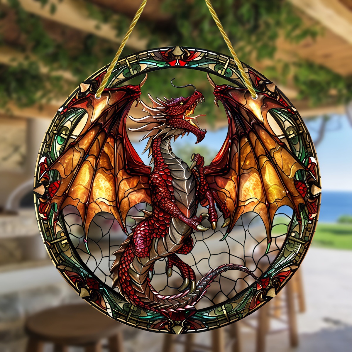 Title 10, Acrylic Dragon Japanese Catcher Glass Window Tr...