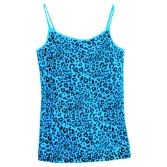 Leopard Print Sexy All-match Fashion Street Style Elegance Sleeveless Slim Strap Top - Blue - View 1