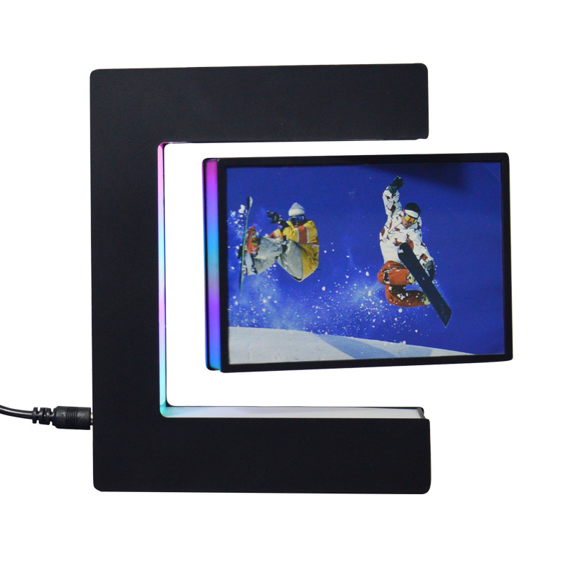 Magnetic Levitation Photo Frame With LED Color Lights Floating Photo Desktop Cra