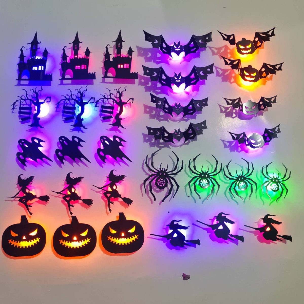 Hollowed-out Night Light Halloween Decorative Wall Sticker